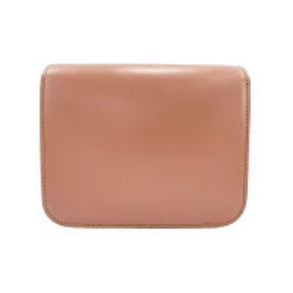 Celine red leather box shoulder bag silhouette distinctive top clasp